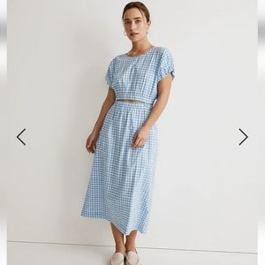 NWT Madewell pull-on dress set in gingham check